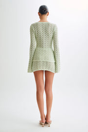 Murphy A-Line Knit Mini Skirt - Pastel Green