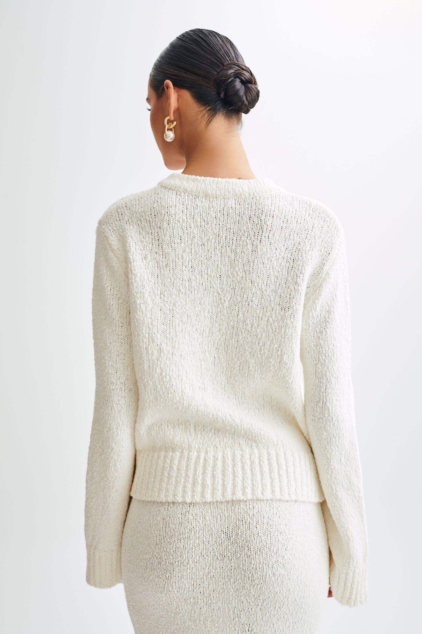 Moira Oversized Boucle Cardigan - White