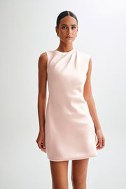 Granger Satin Structured Mini Dress - Pale Pink
