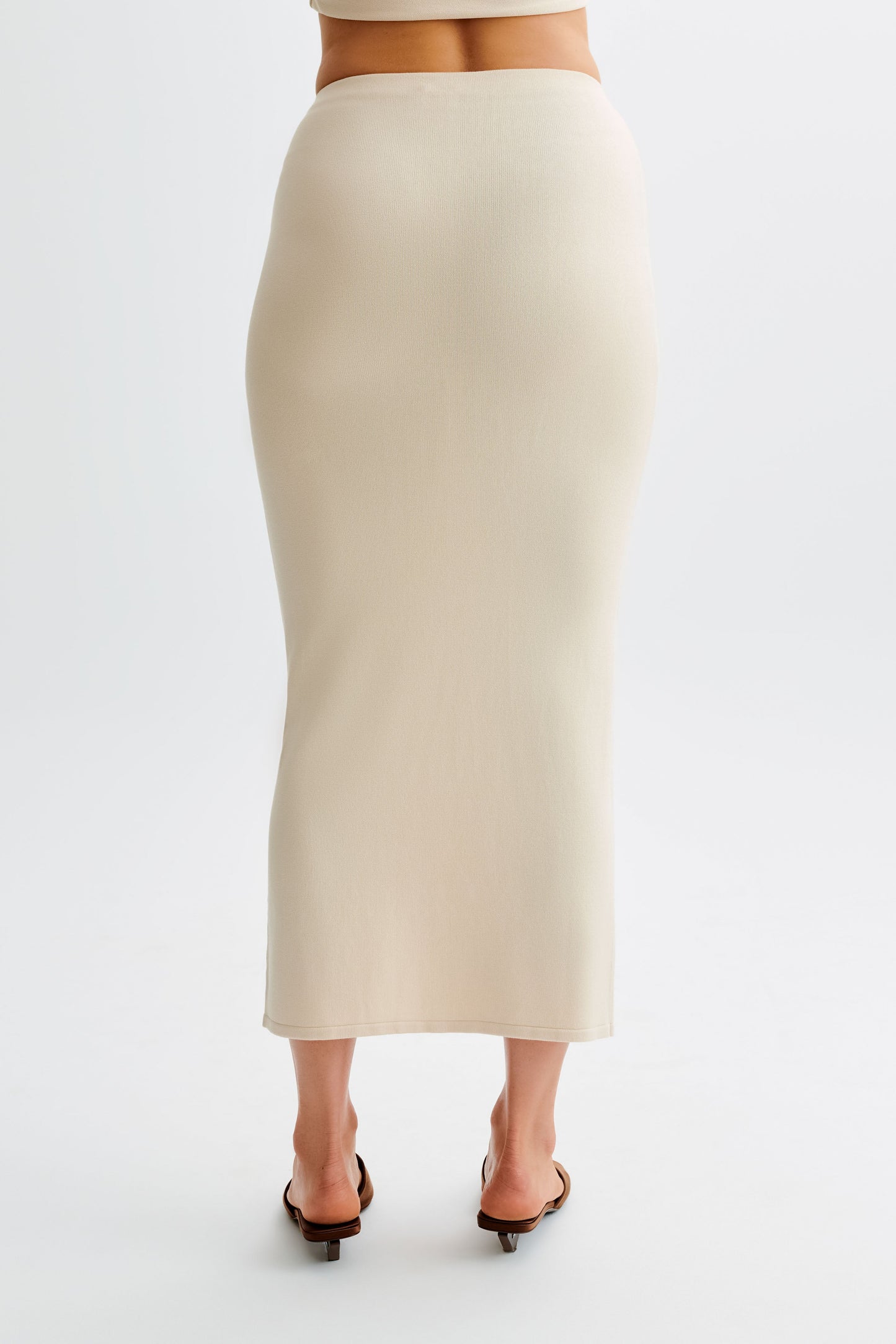 Maisie Buttoned Knit Maxi Skirt - Cream