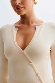 Maisie Asymmetrical Knit Top - Cream