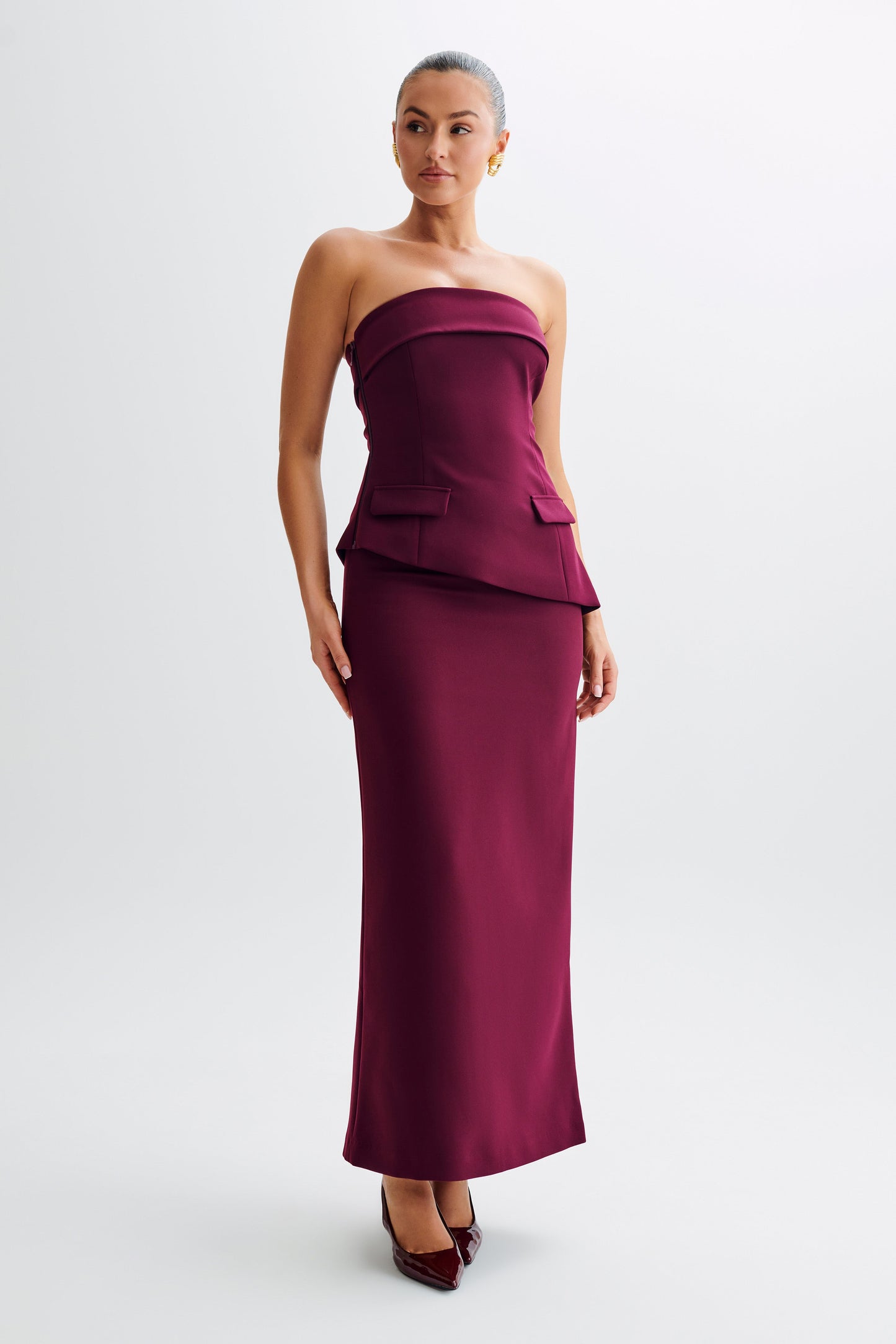 Micah Suiting Maxi Skirt - Plum