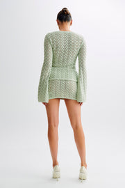 Murphy A-Line Knit Mini Skirt - Pastel Green
