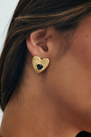 Amore Heart Earrings - Gold