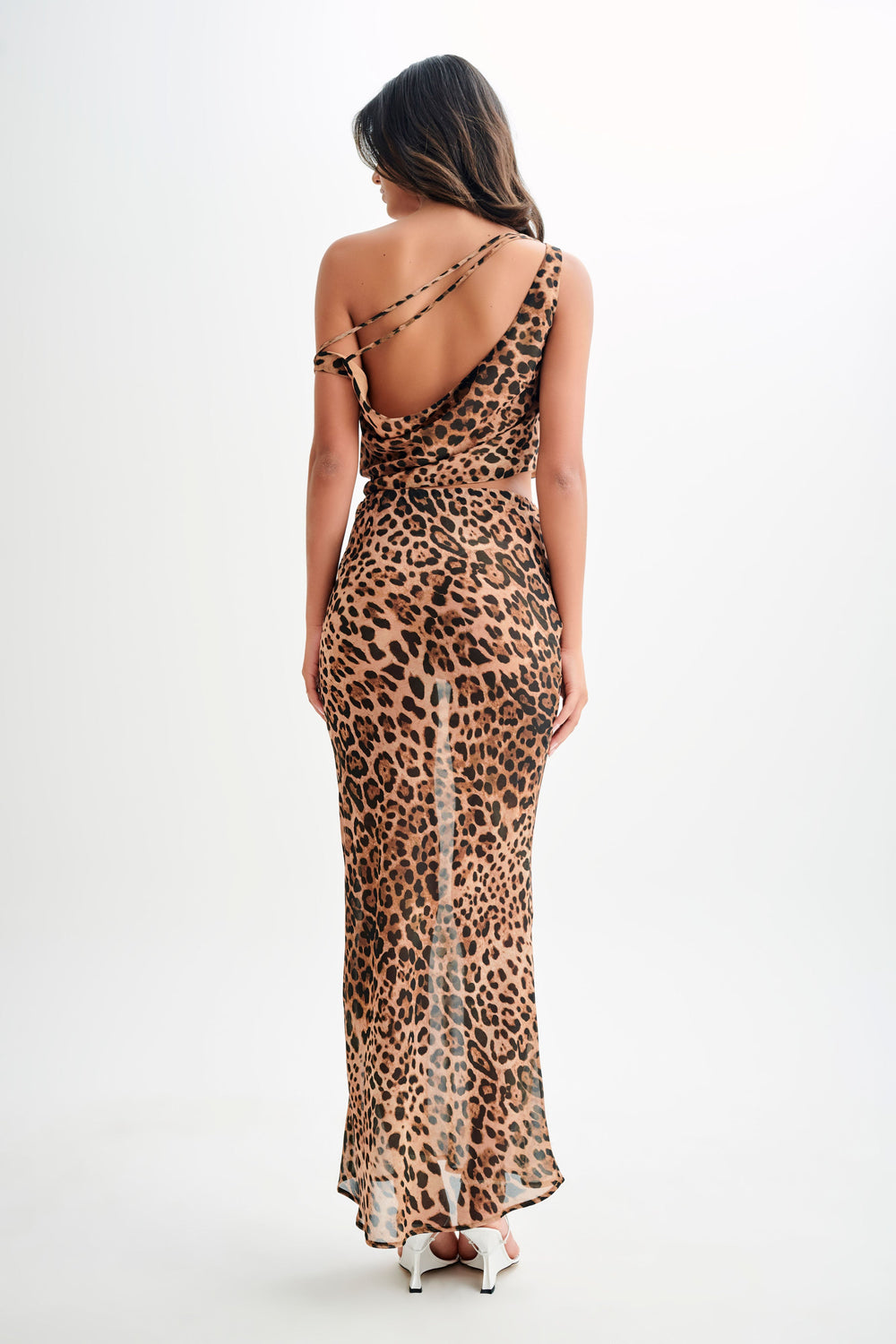Yvonne Chiffon Maxi Skirt - Leopard Print