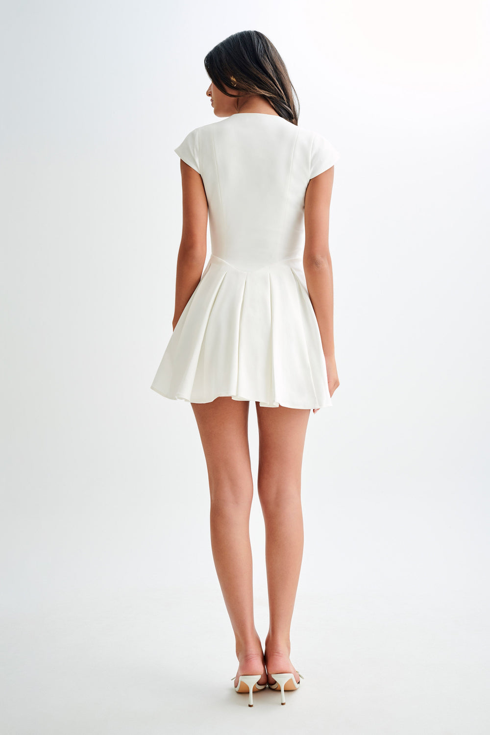 Keely Cotton Cap Sleeve Mini Dress - White