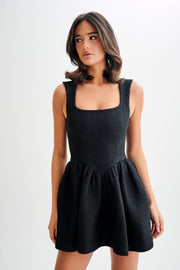 Jennifer Boucle Mini Dress - Black