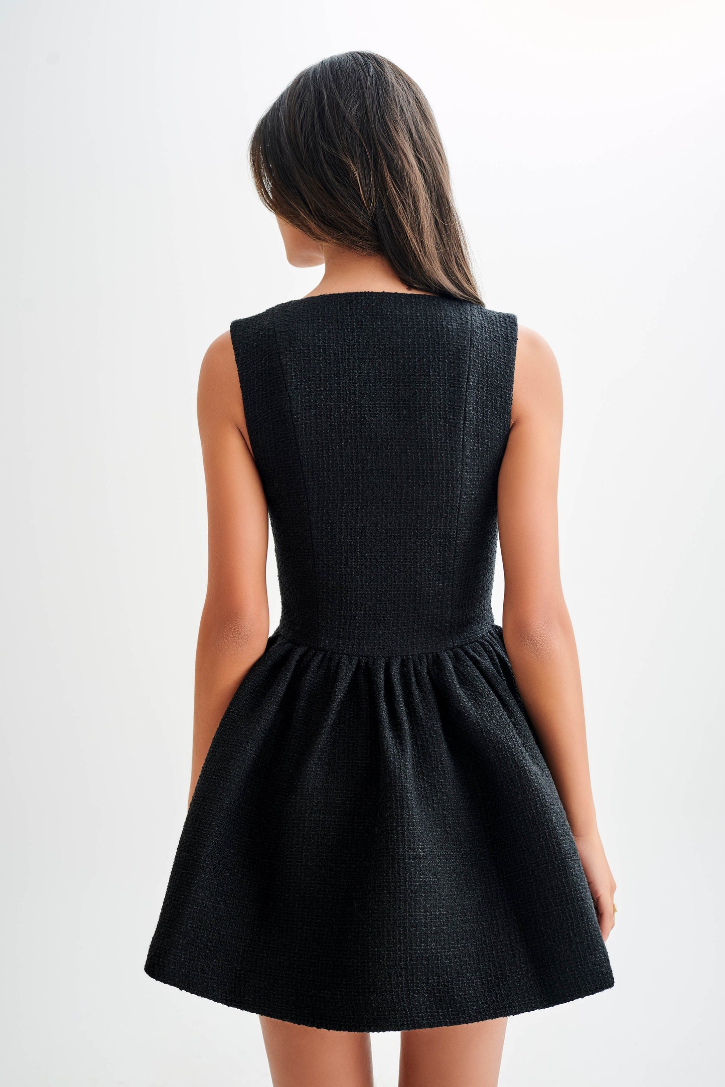 Jennifer Boucle Mini Dress - Black