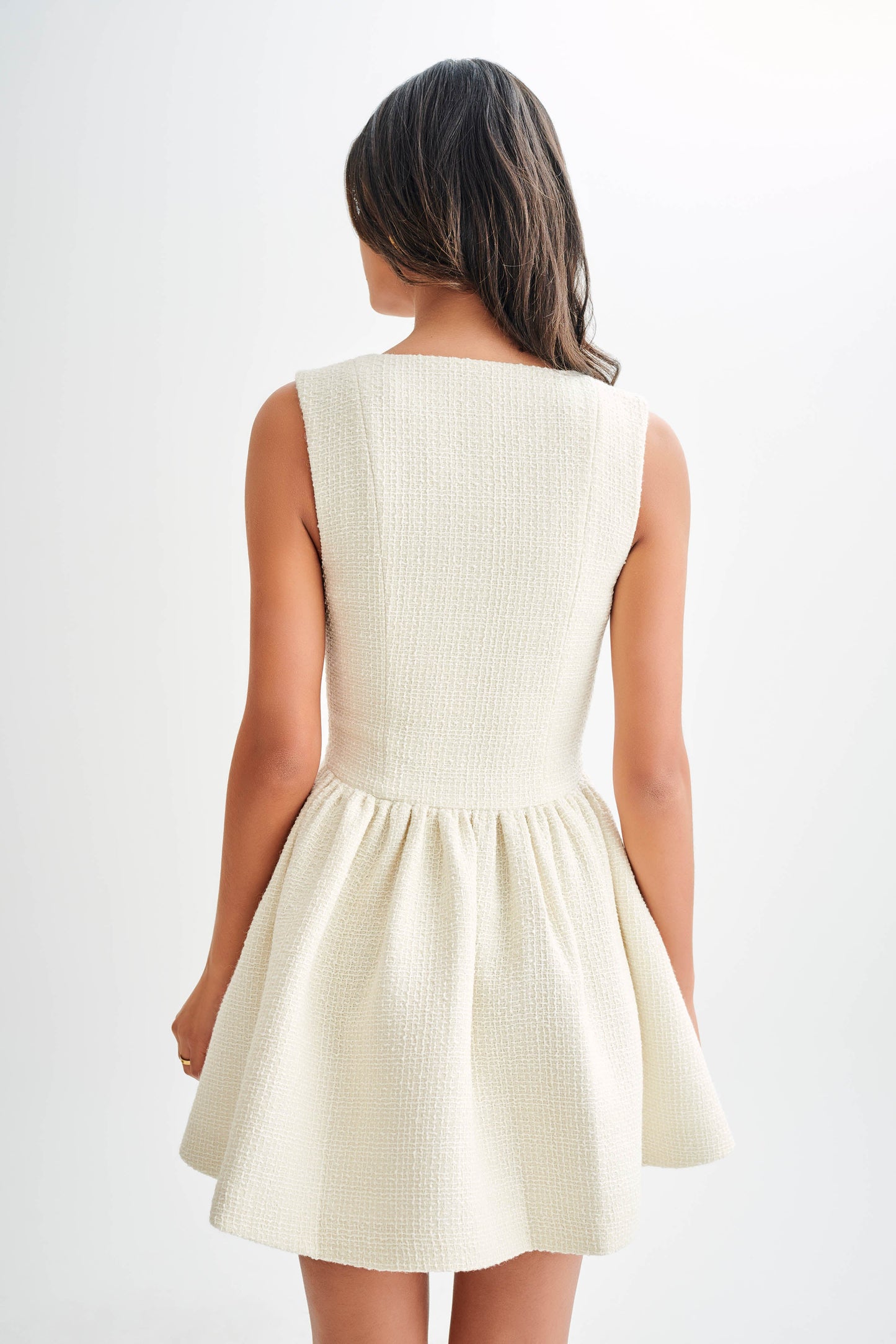 Jennifer Boucle Mini Dress - Ivory