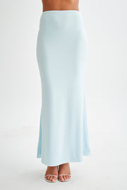 Bruna Slinky Fishtail Maxi Skirt - Sky Blue