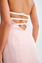 Neeka Strapless Bow Back Mini Dress - Pink