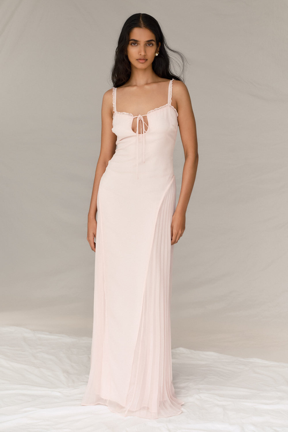 Saira Chiffon Maxi Dress - Powder Pink