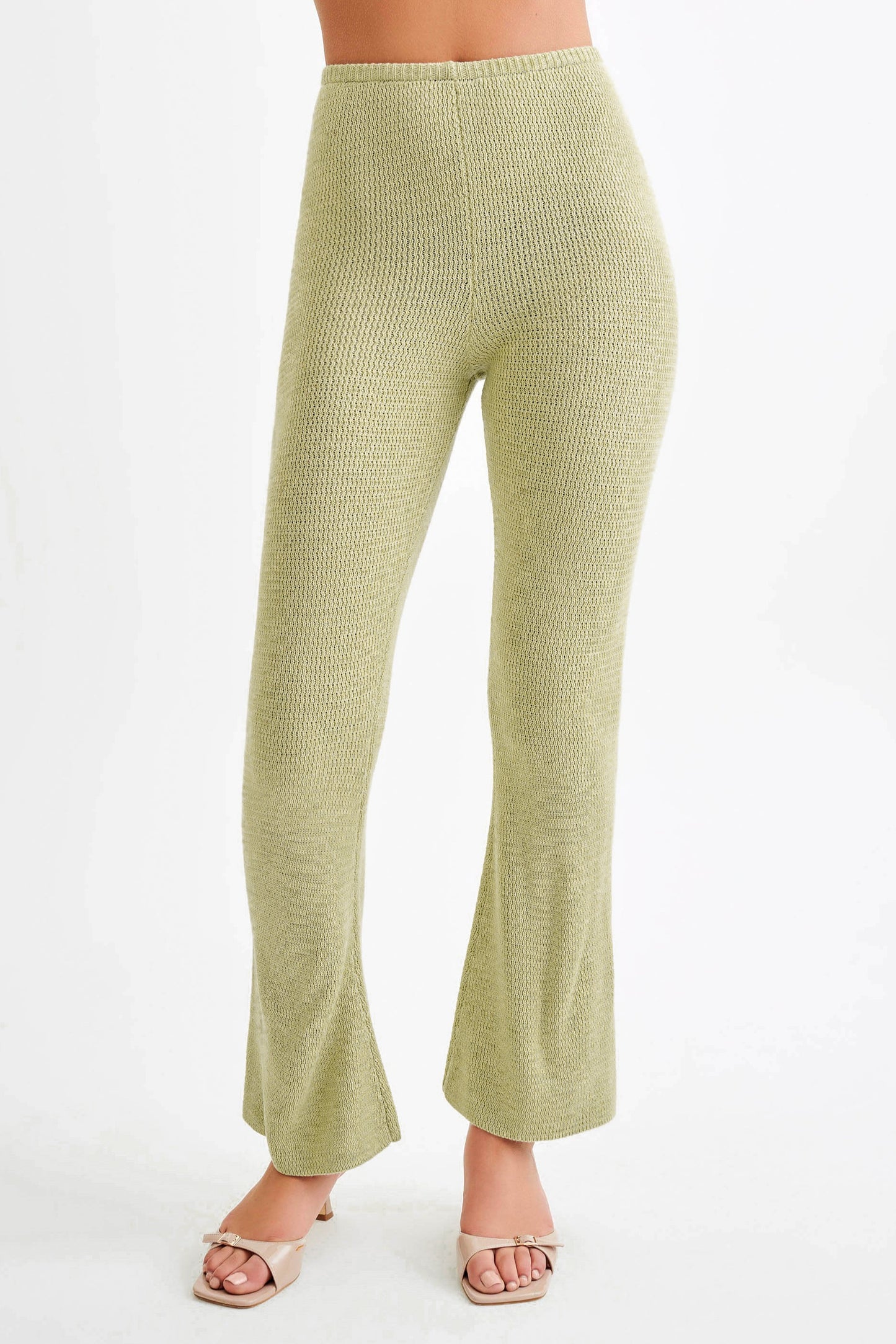 Ridley Straight Leg Knit Pant - Pastel Green