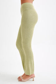 Ridley Straight Leg Knit Pant - Pastel Green