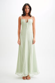 Saira Chiffon Maxi Dress - Pastel Green