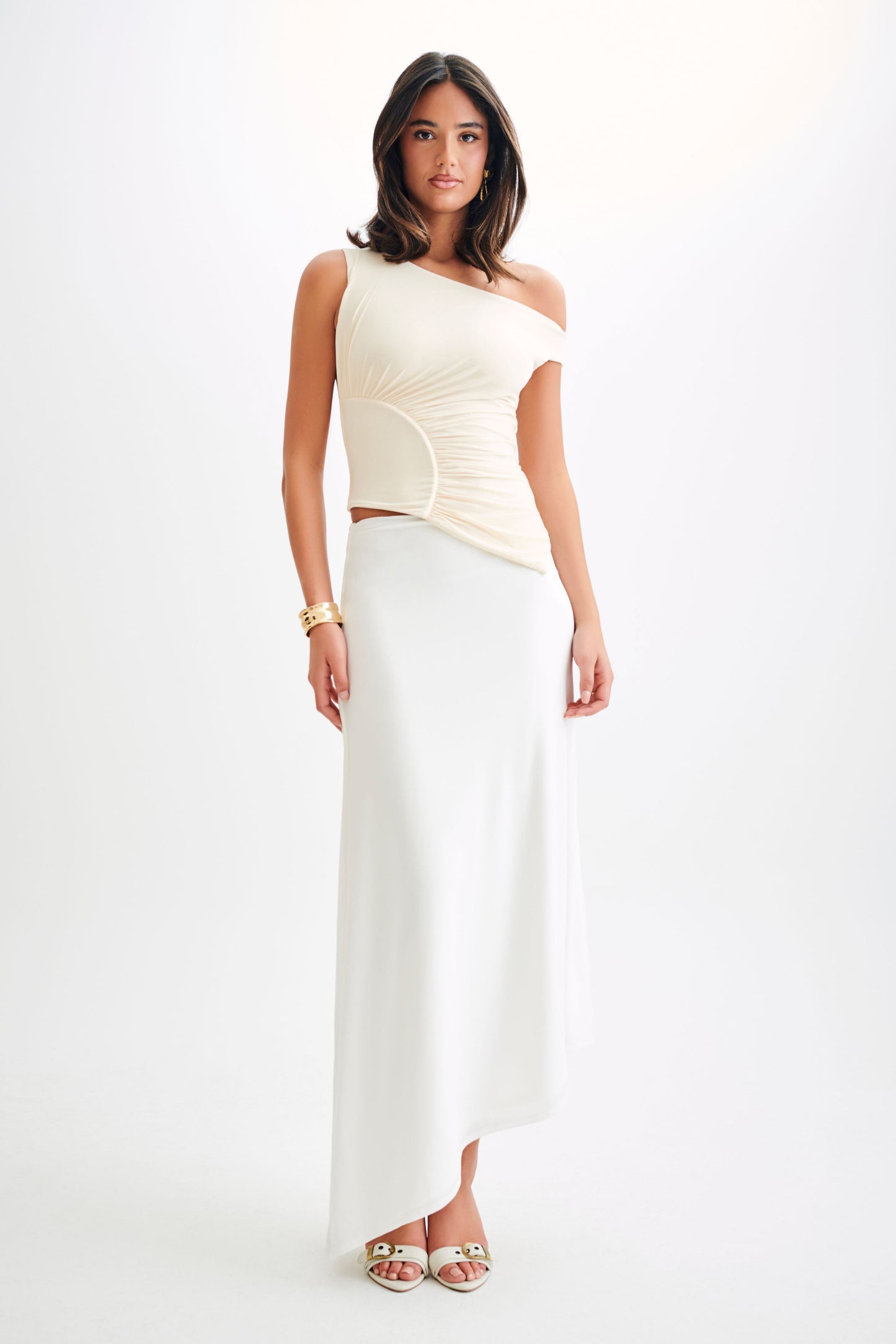 Irving Off Shoulder Slinky Top - Ivory