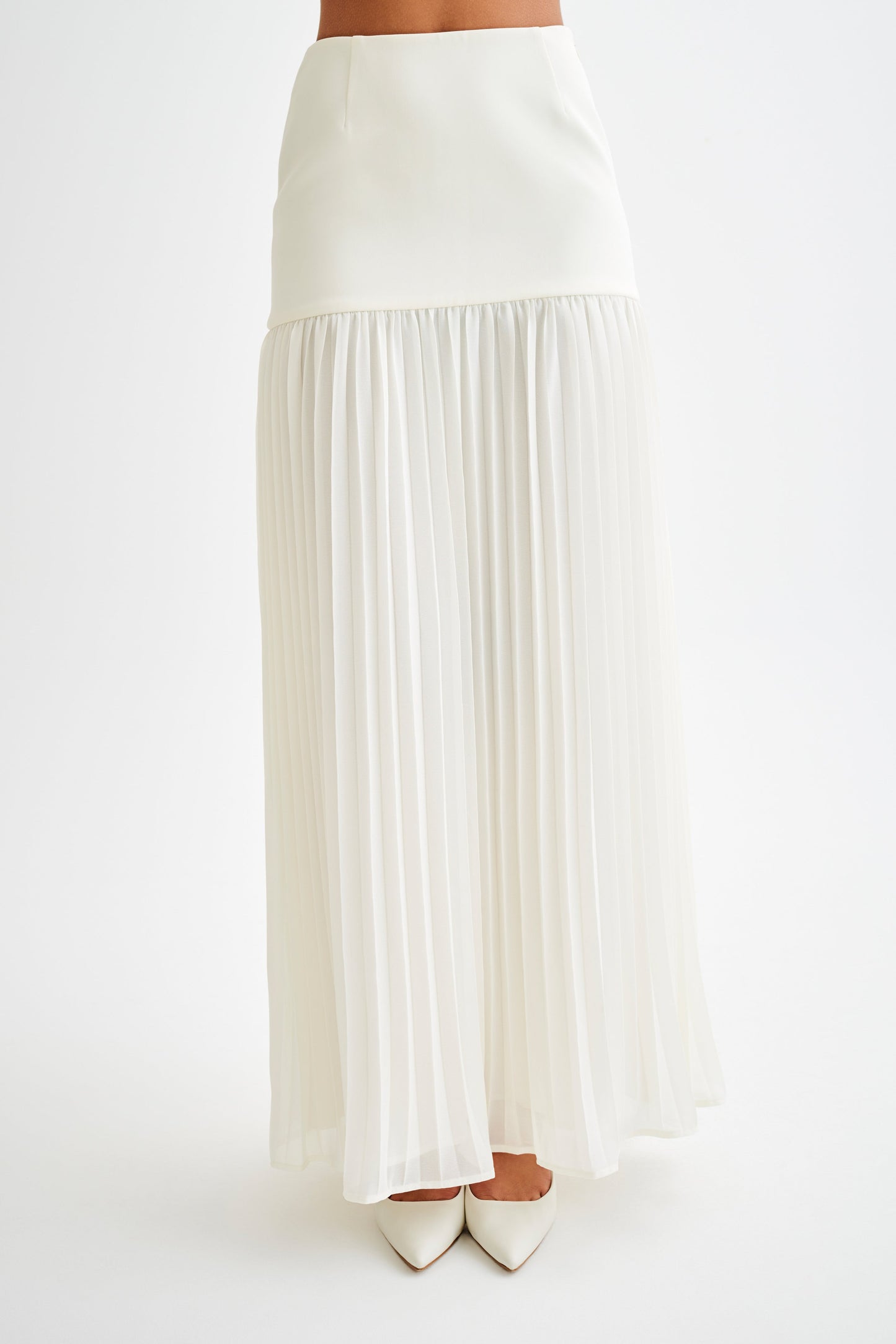 Jillian Pleated Maxi Skirt - Ivory