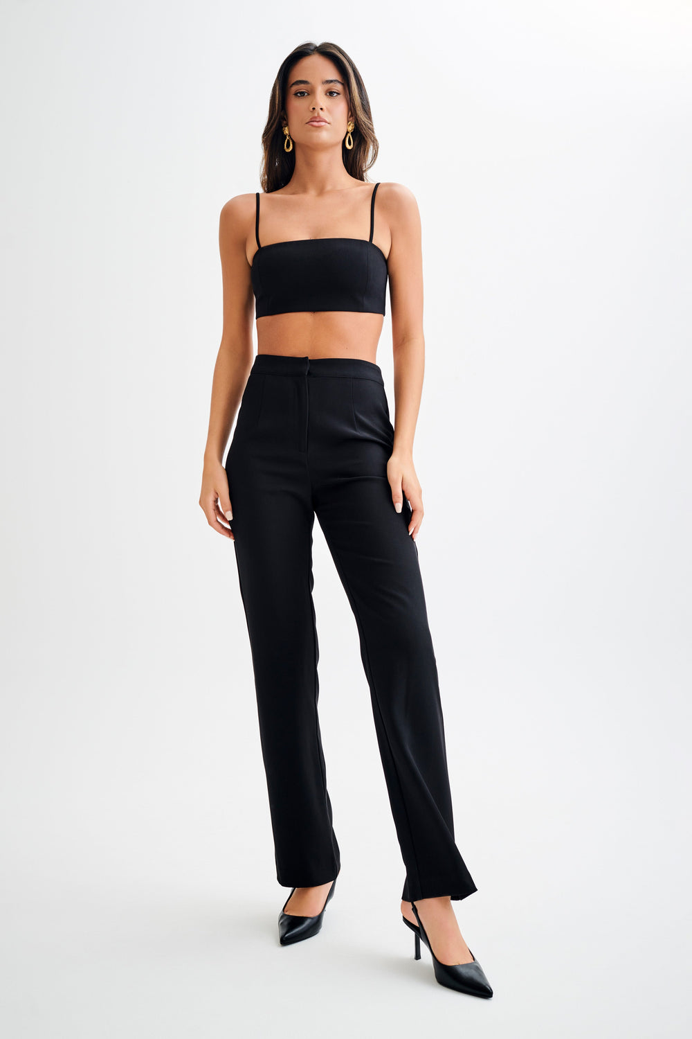 Perry Suiting Crop Top - Black