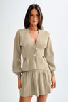 Beverly Knit Cinched Cardigan - Ivory