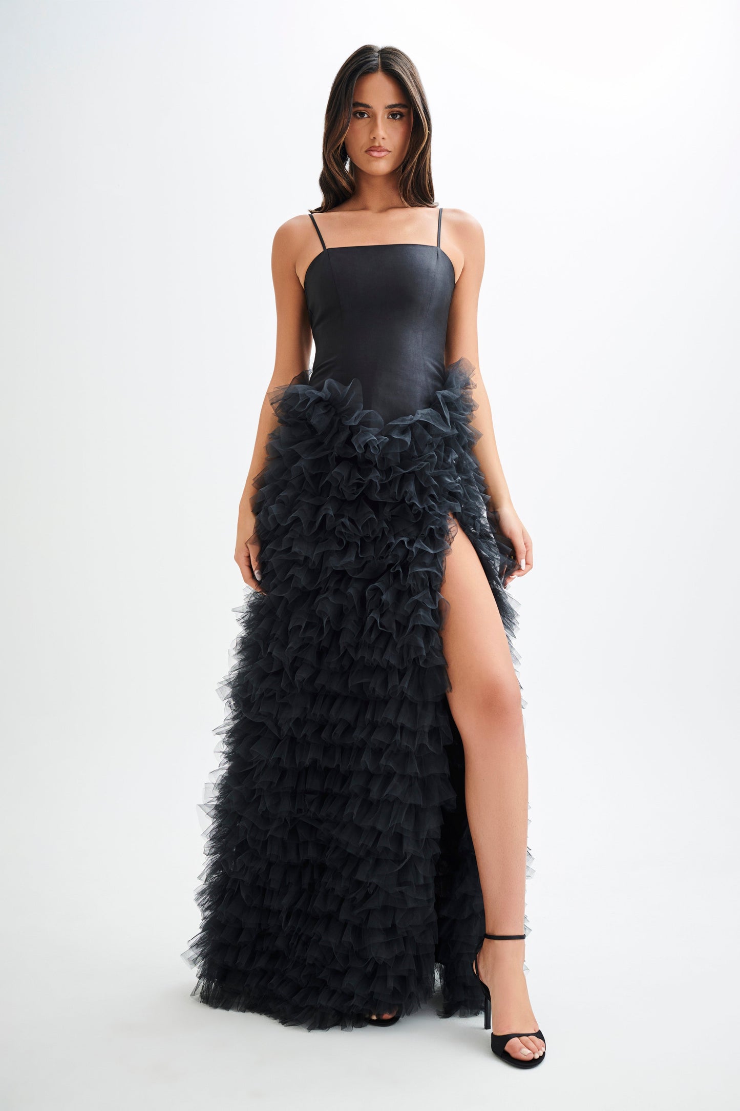 Magnolia Tiered Ruffle Maxi Dress - Black