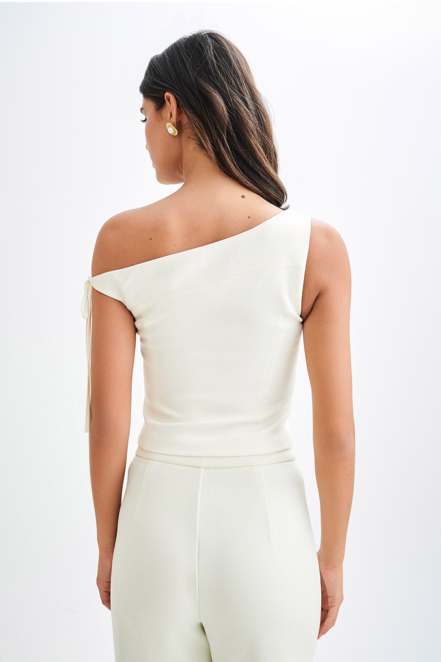 Ramsey Suiting Off Shoulder Top - Ivory