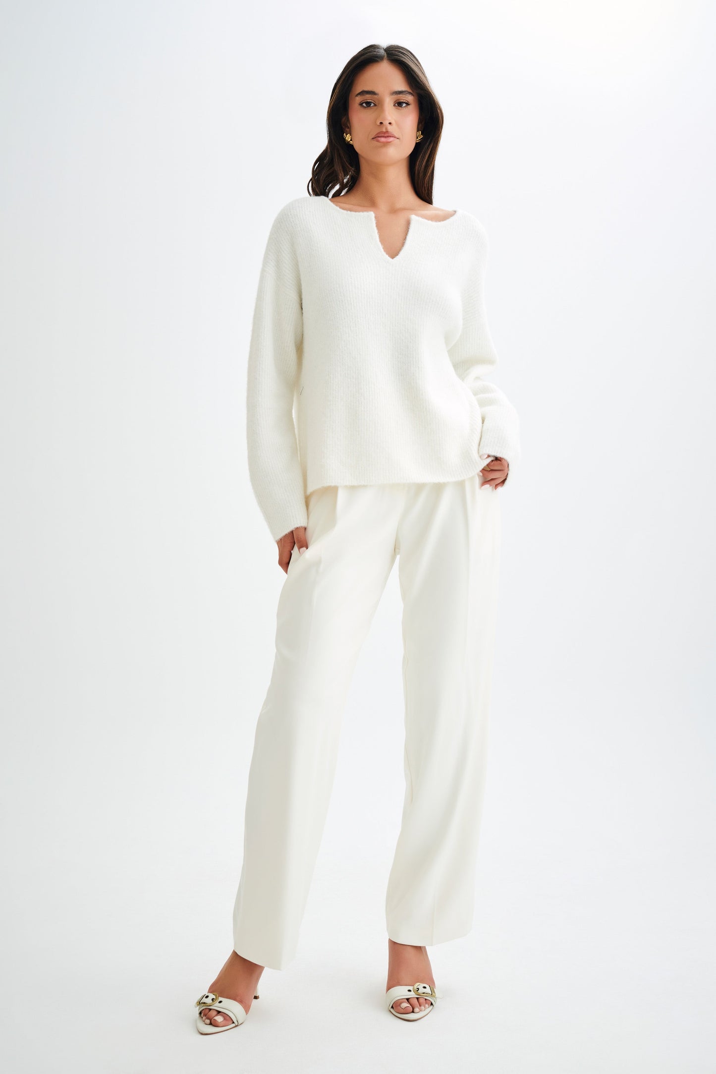 Jenelle Fluffy Oversized Jumper - Ivory