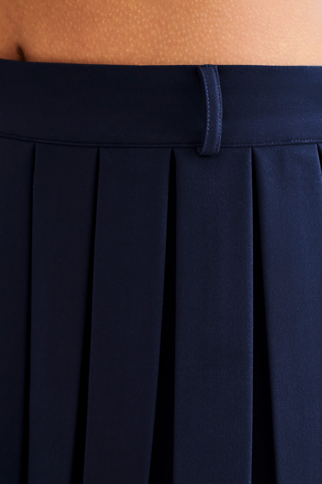 Mura Pleated Mini Skirt - Navy