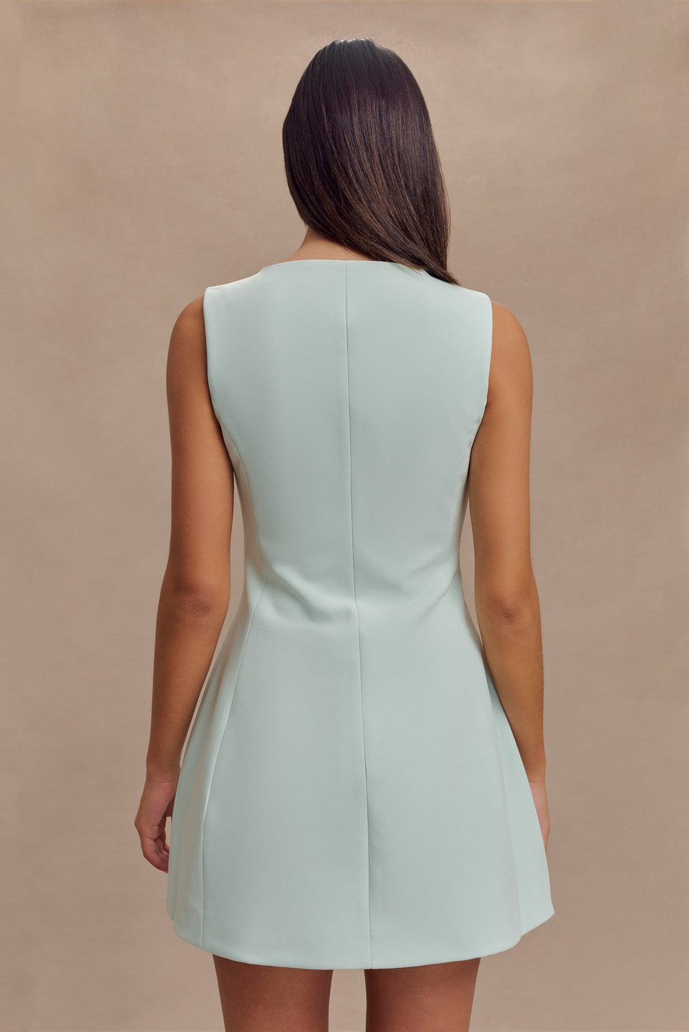 Lysandre Crepe Mini Dress - Ice Blue