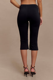 Layla Flared Crepe Capri Pants - Black