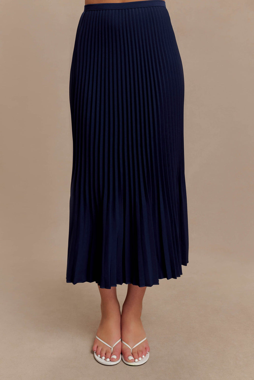 Twyla Pleated Suiting Maxi Skirt - Navy