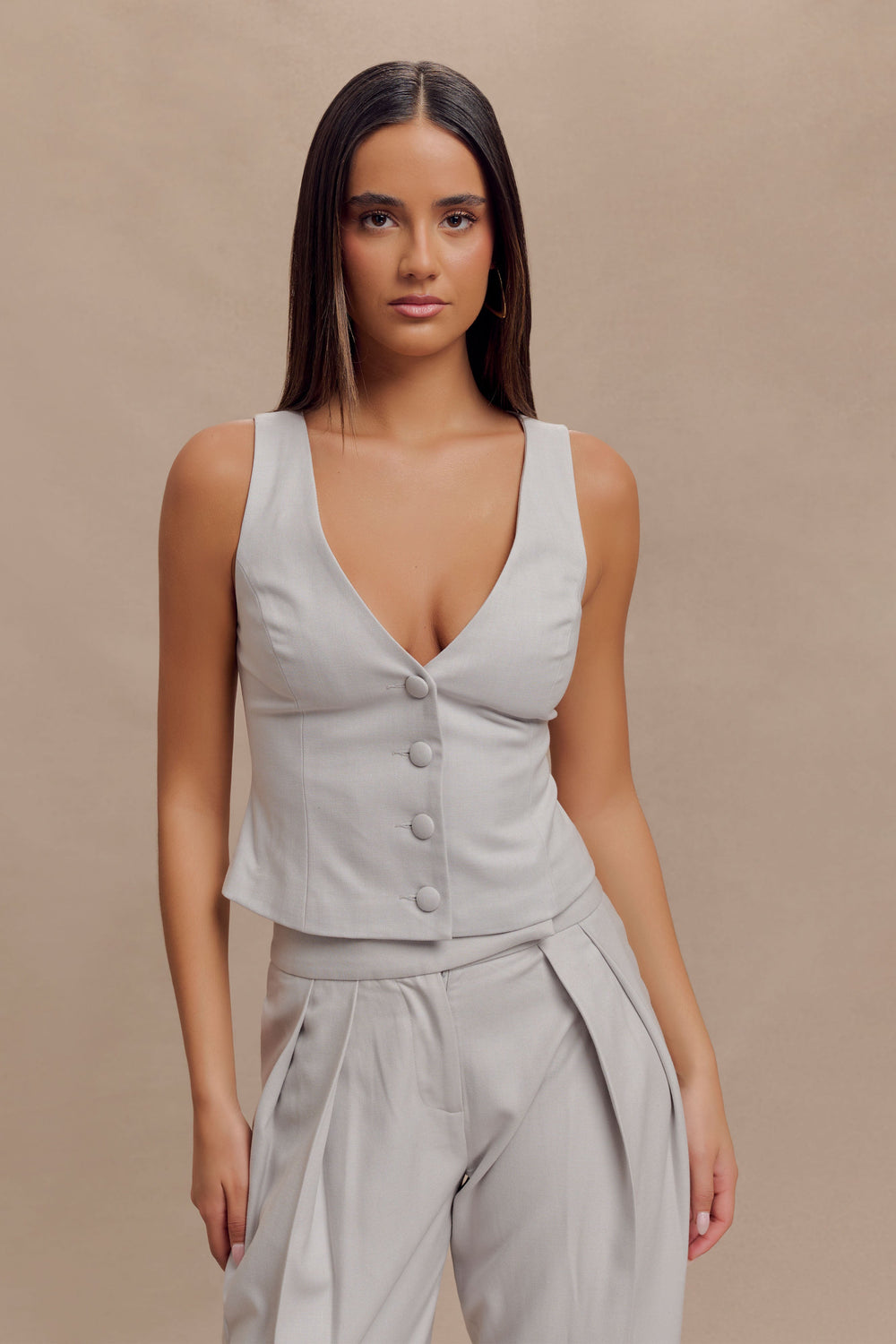 Aspen Suiting Vest - Grey