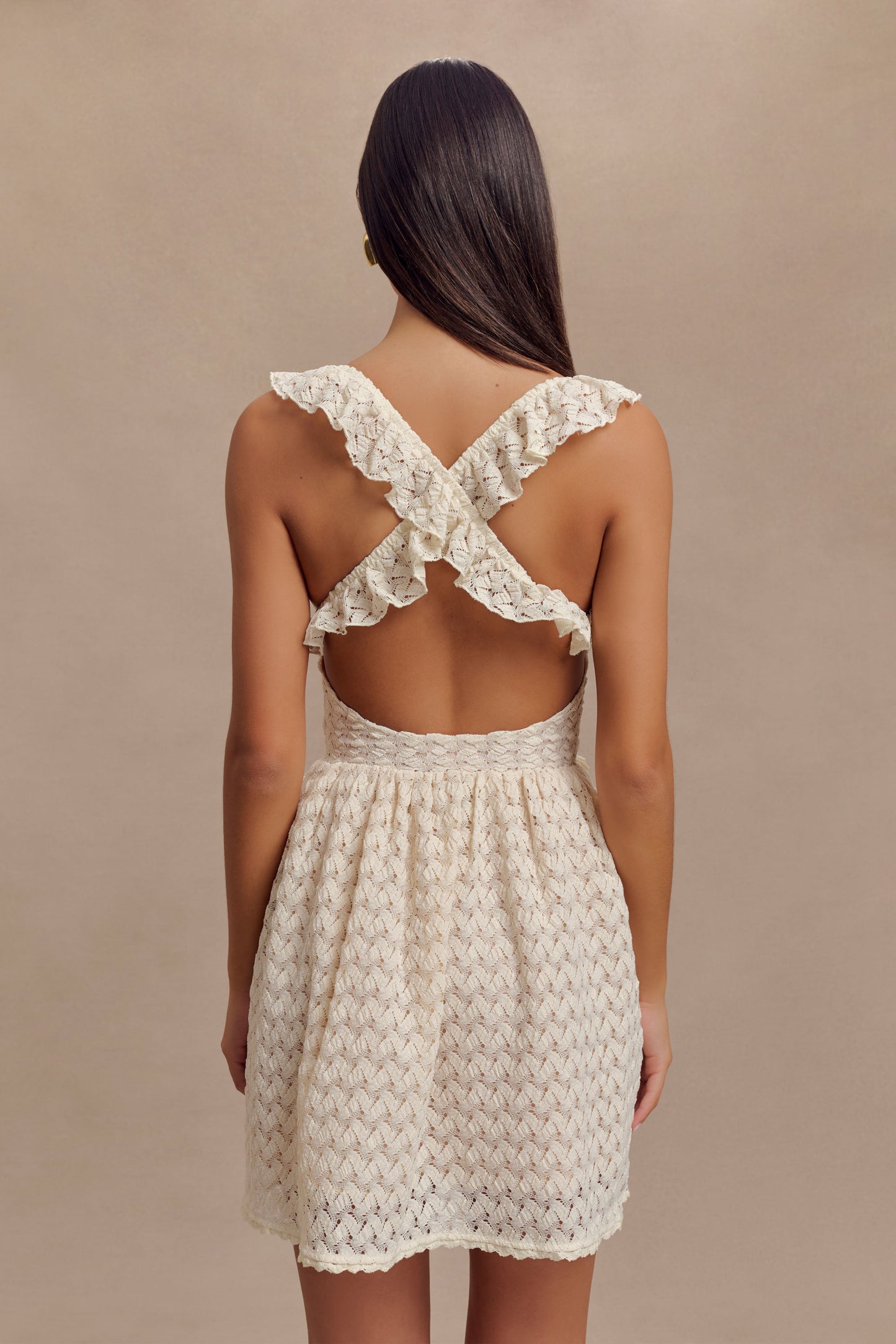 Ezra Lace Mini Dress - Ivory