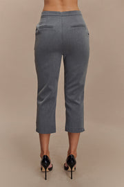 Anne Fitted Capri Pants - Charcoal Marle