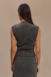 Dionne Sleeveless Knit Vest - Charcoal Marle