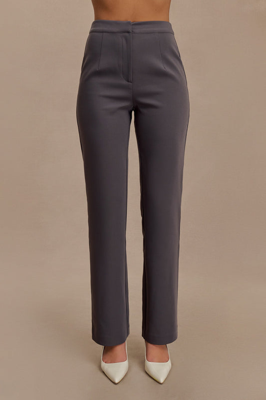 Allanah Straight Leg Pants - Charcoal