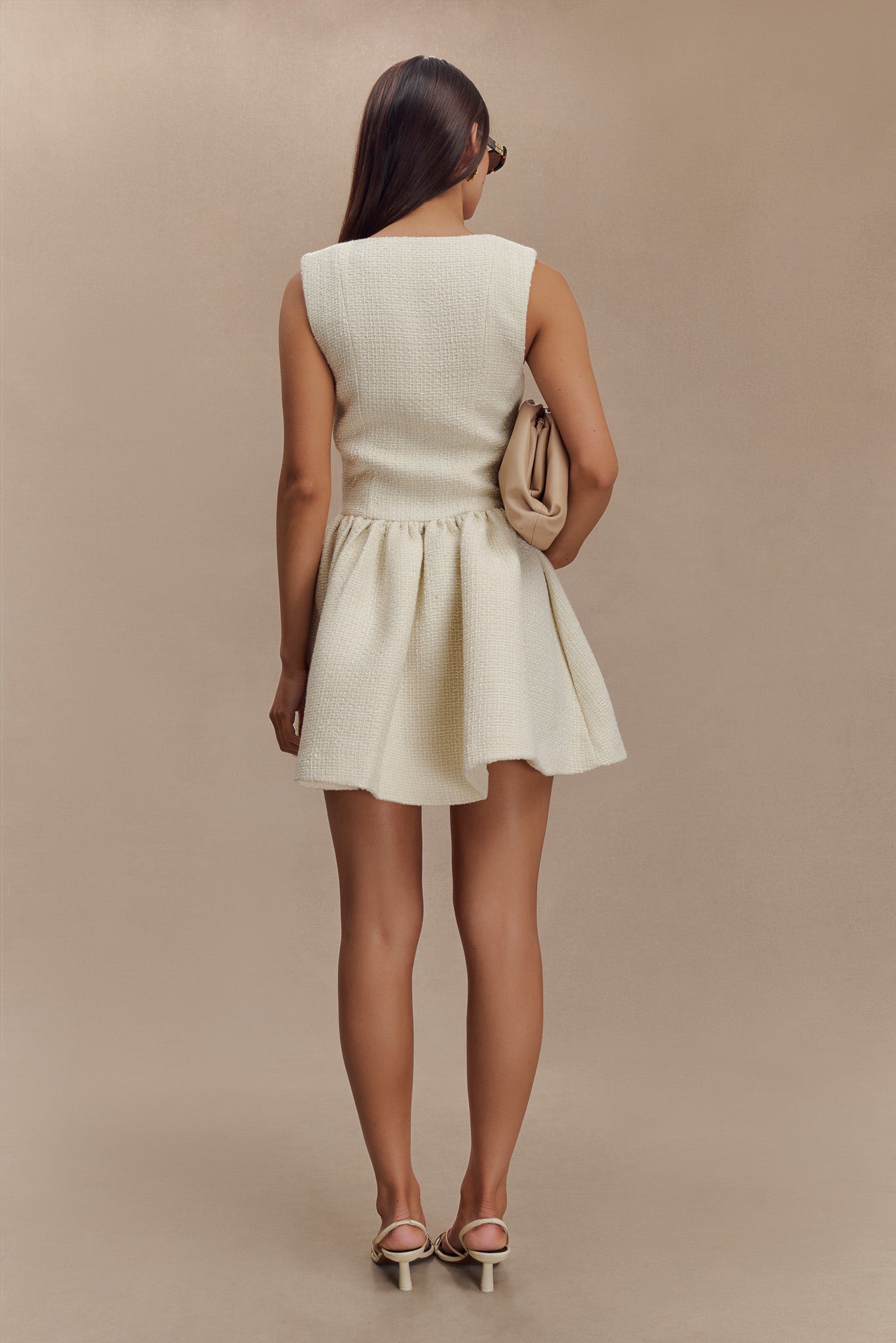 Jennifer Boucle Mini Dress - Ivory