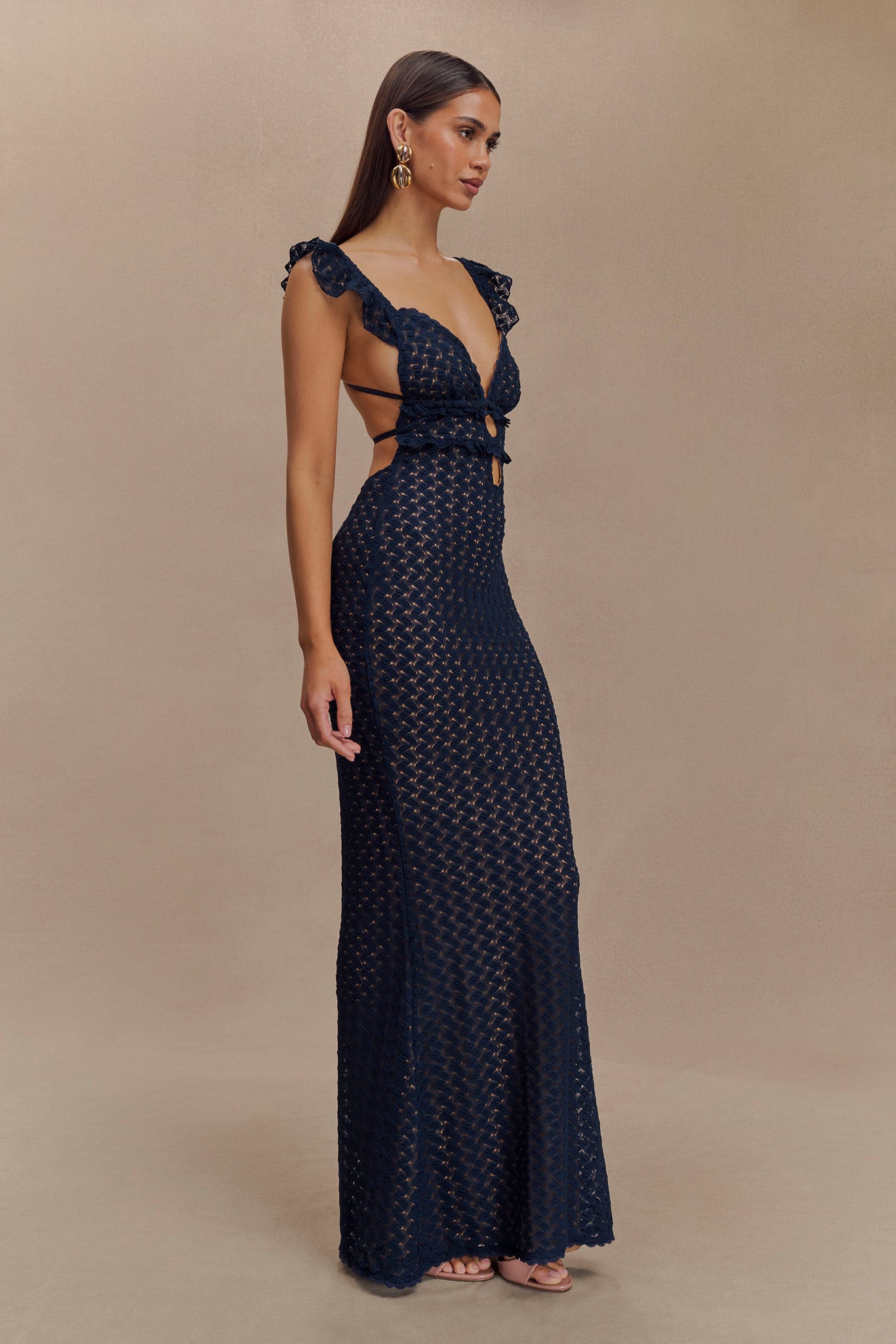 Ezra Lace Maxi Dress - Navy