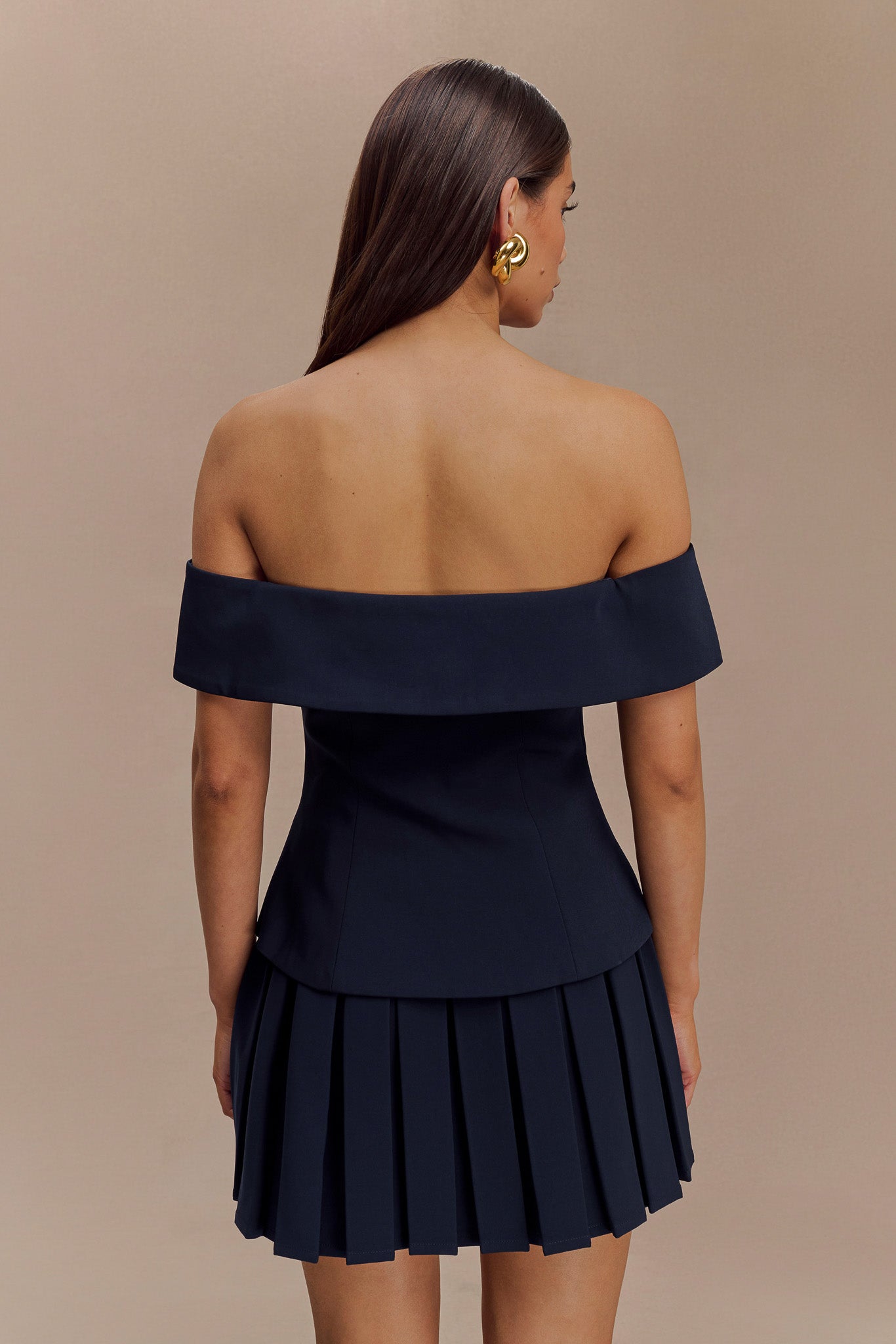 Krista Strapless Suiting Top - Navy