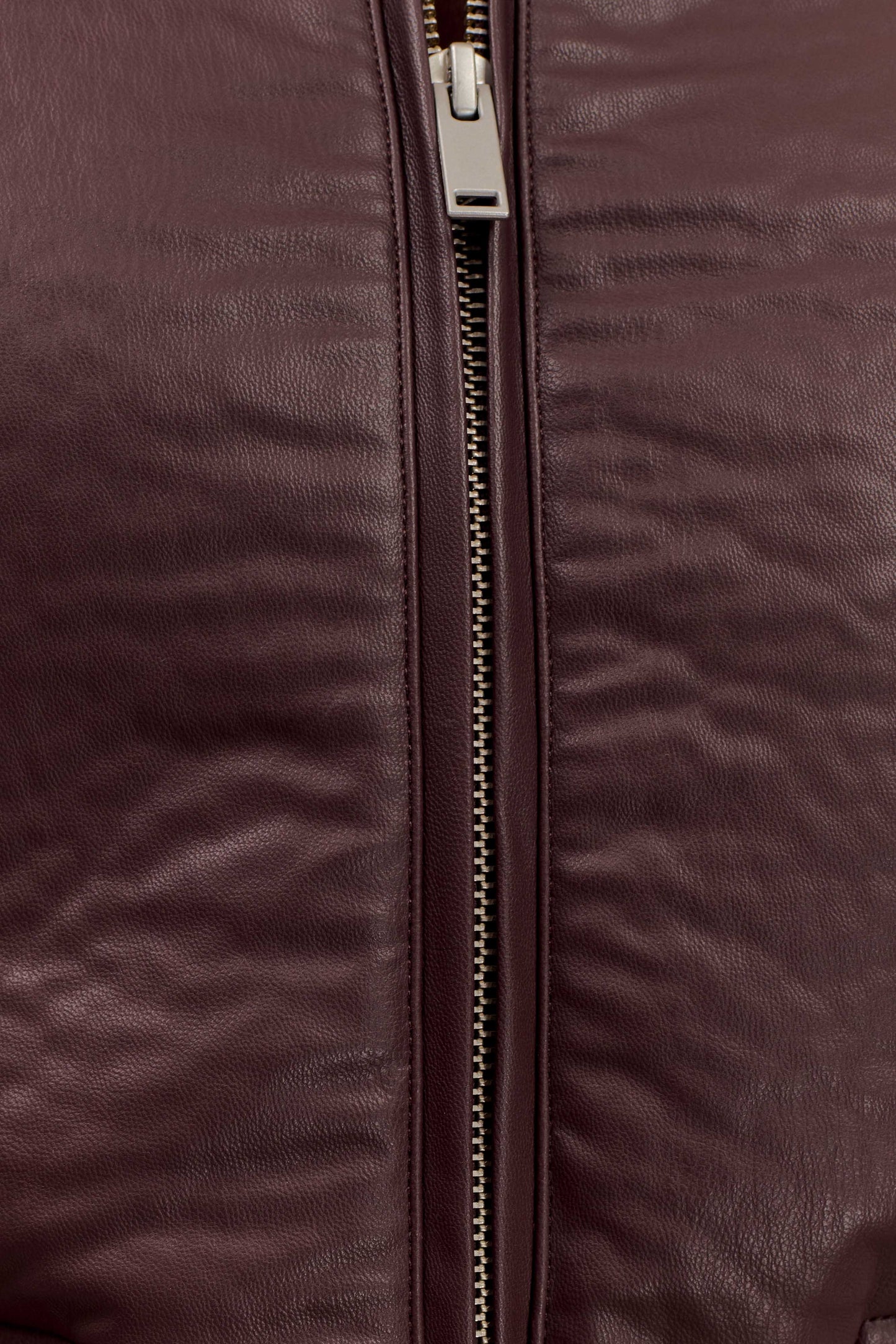 Codi Faux Leather Bomber Jacket - Merlot