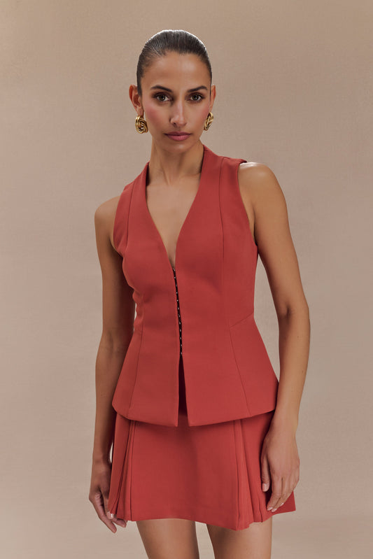 Melinda Structured Vest Top - Chilli