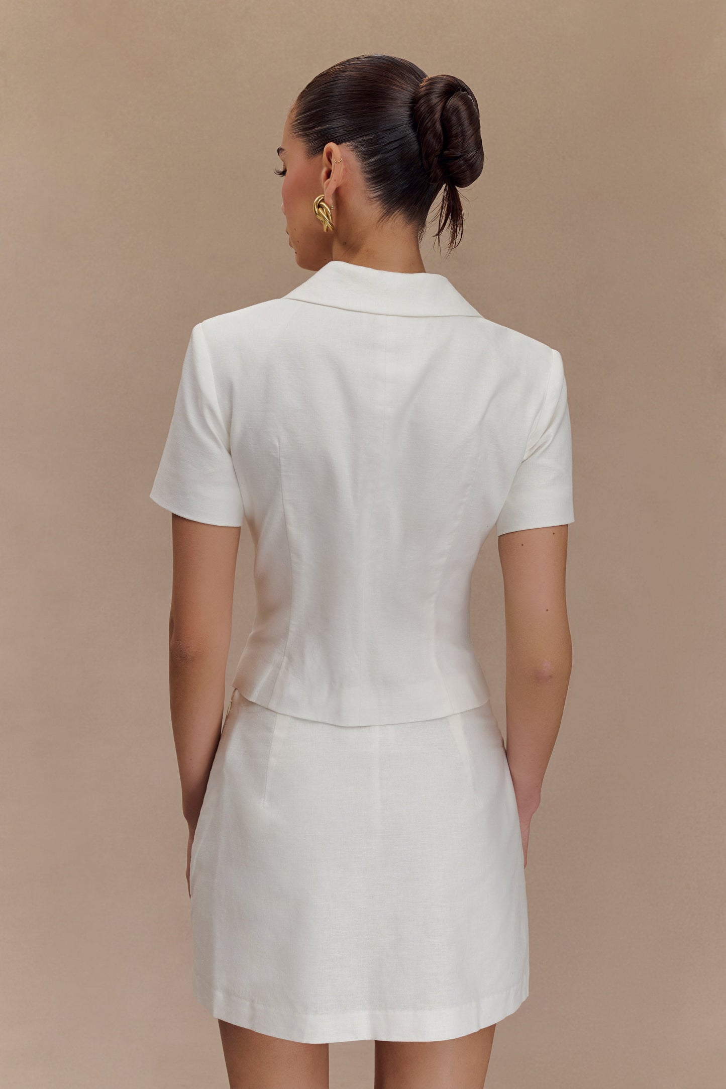 Ciara Linen Jacket - White