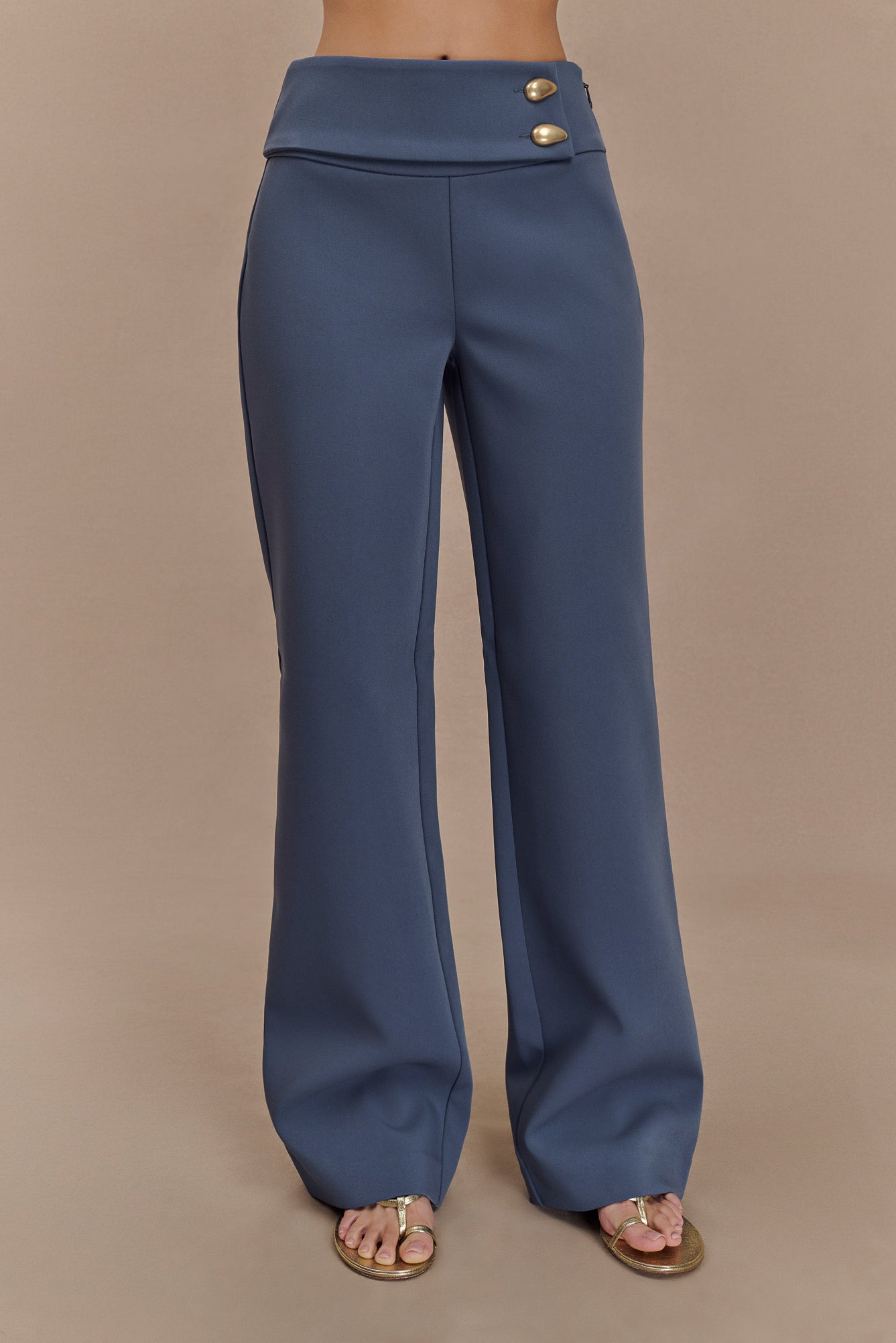 Lindie Straight Leg Suiting Pants - Steel