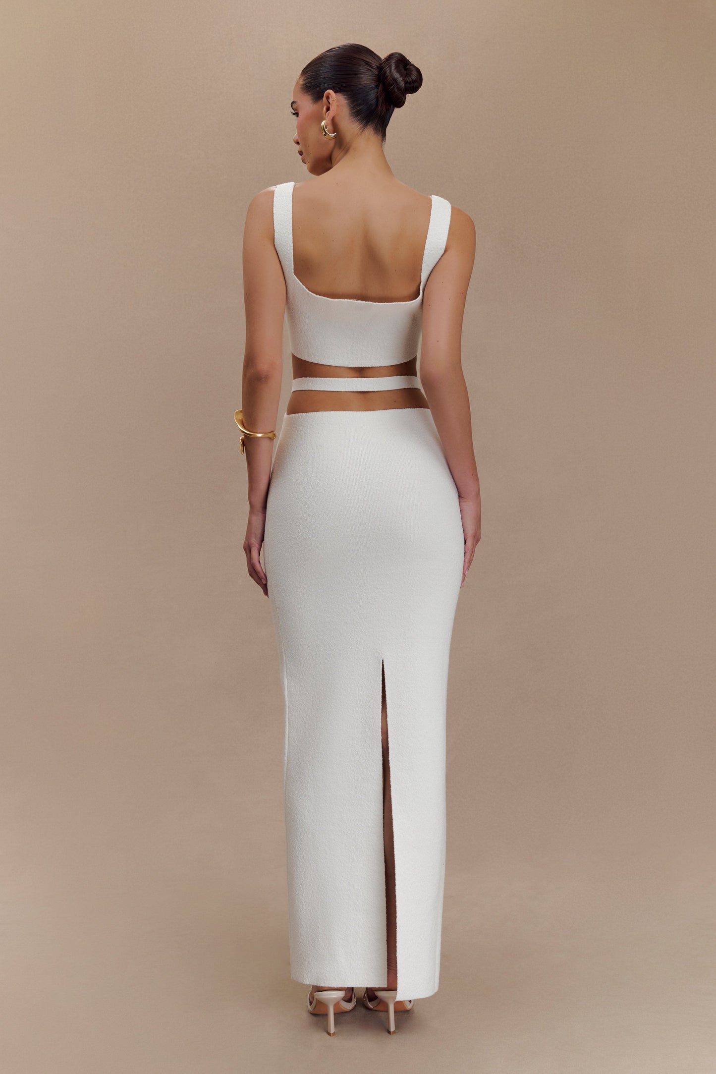 Alysanne Cut Out Knit Maxi Dress - White