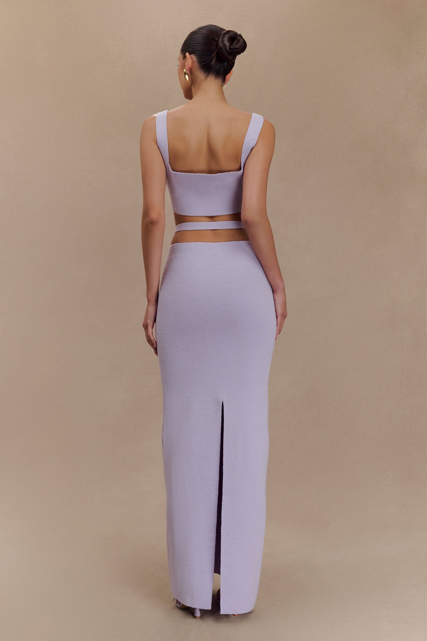 Alysanne Cut Out Knit Maxi Dress - Lilac