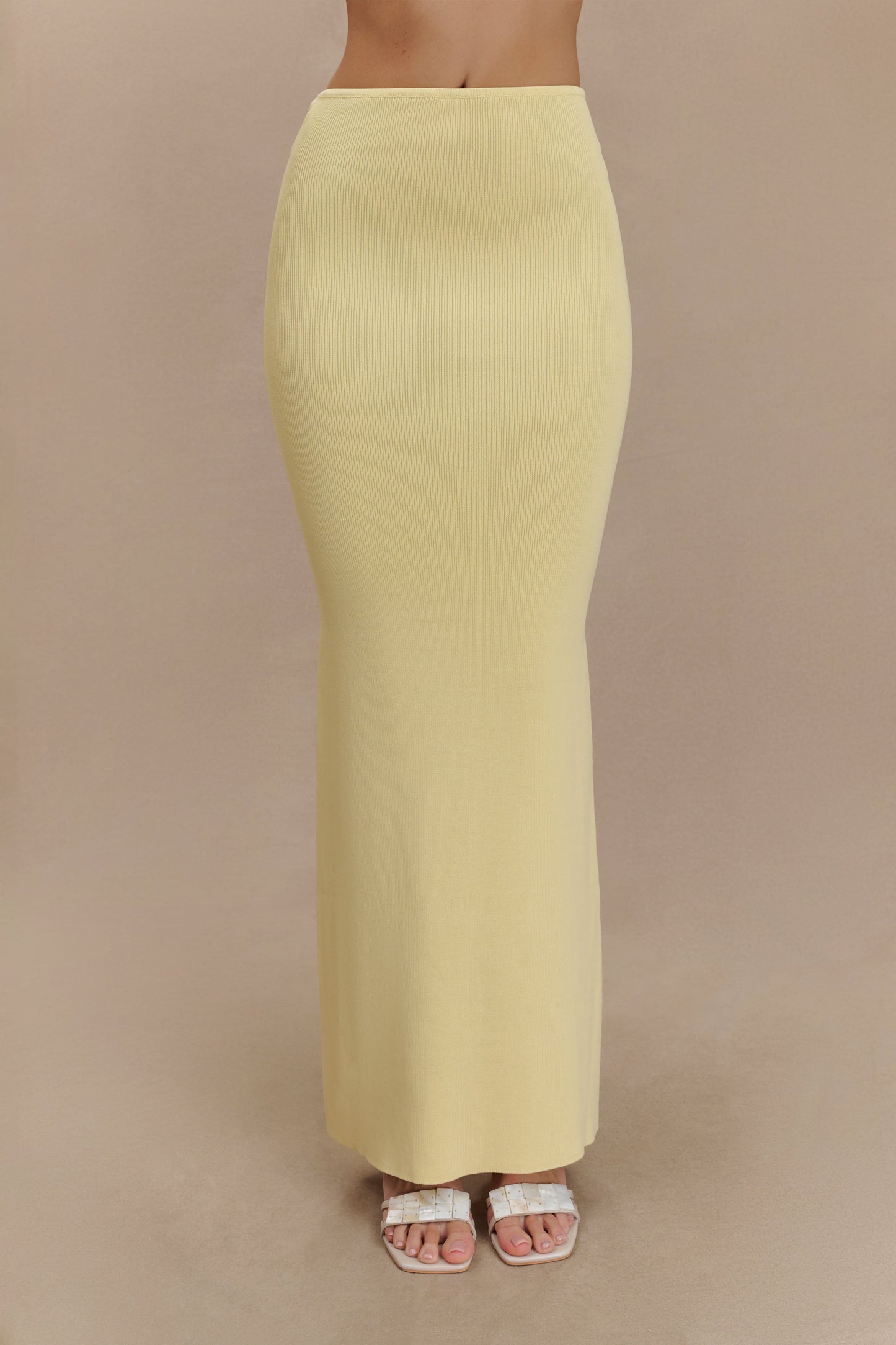 Keaton Fishtail Knit Maxi Skirt - Lemon