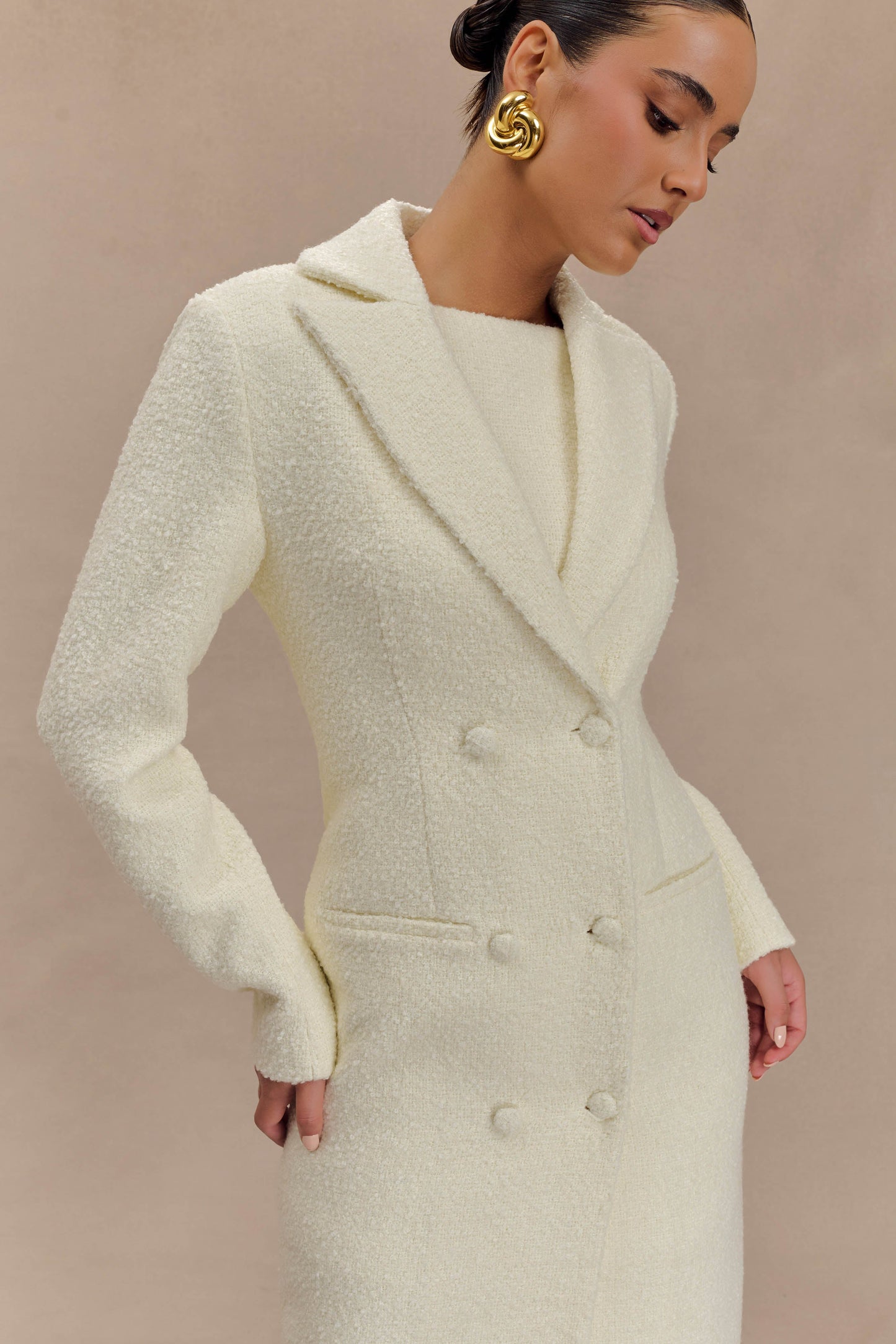 Carver Boucle Coat - Ivory