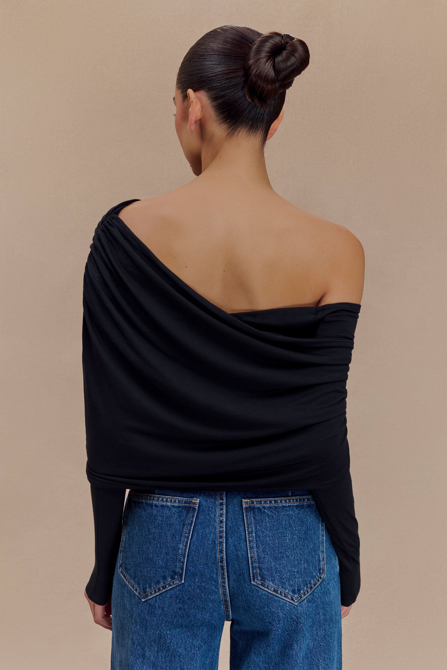 Corinna Modal One Shoulder Top - Black