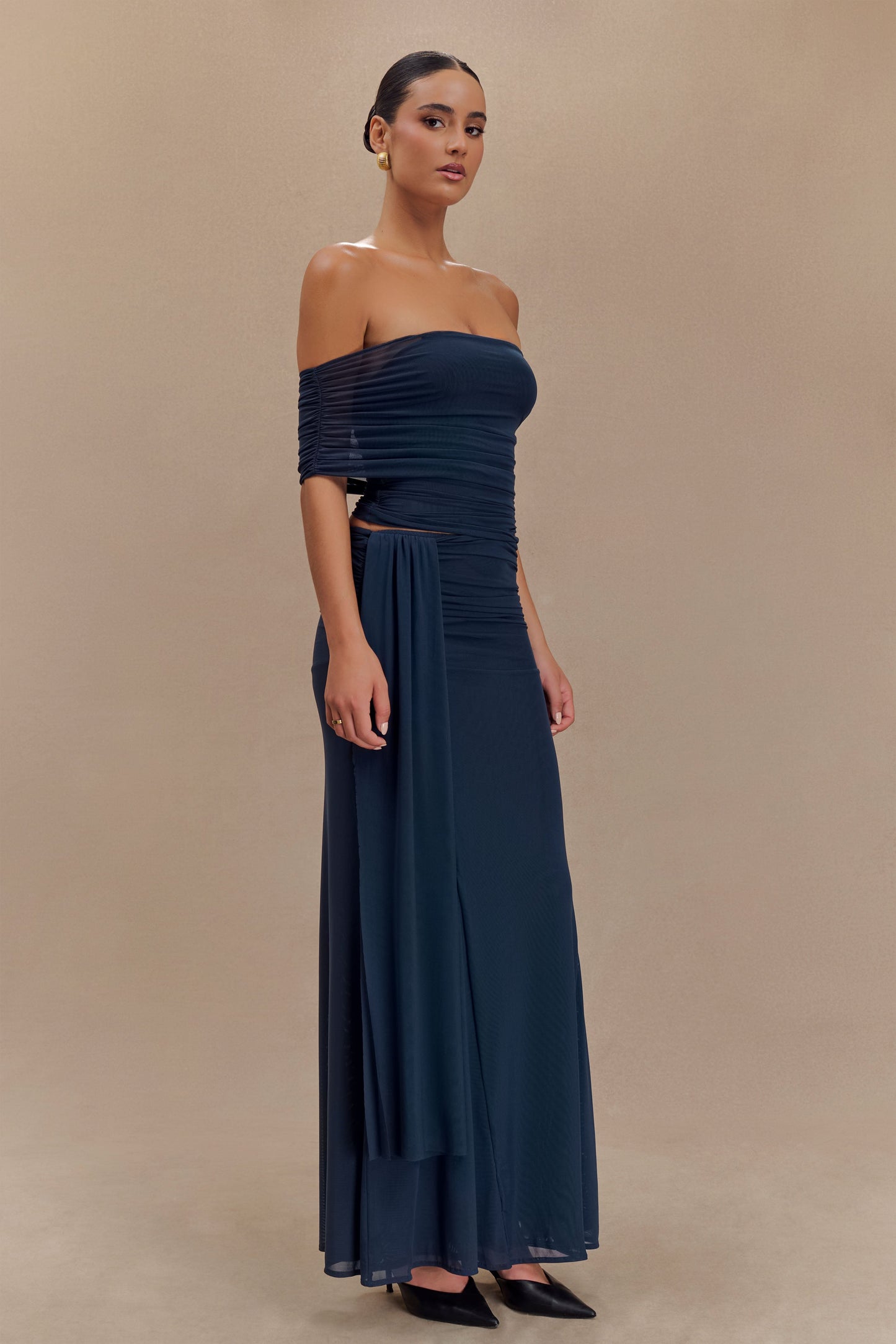 Arna Mesh Maxi Skirt - Midnight Blue