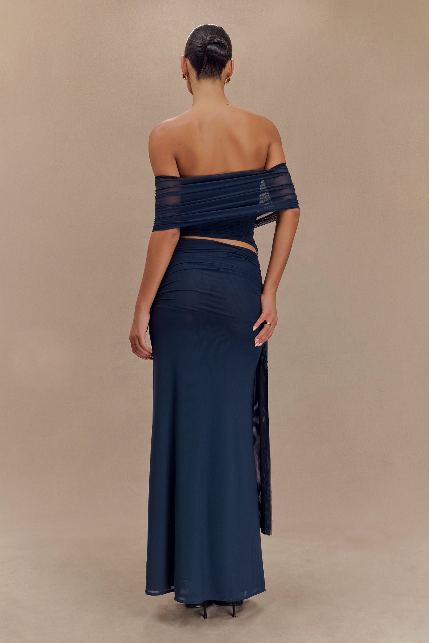 Arna Mesh Maxi Skirt - Midnight Blue