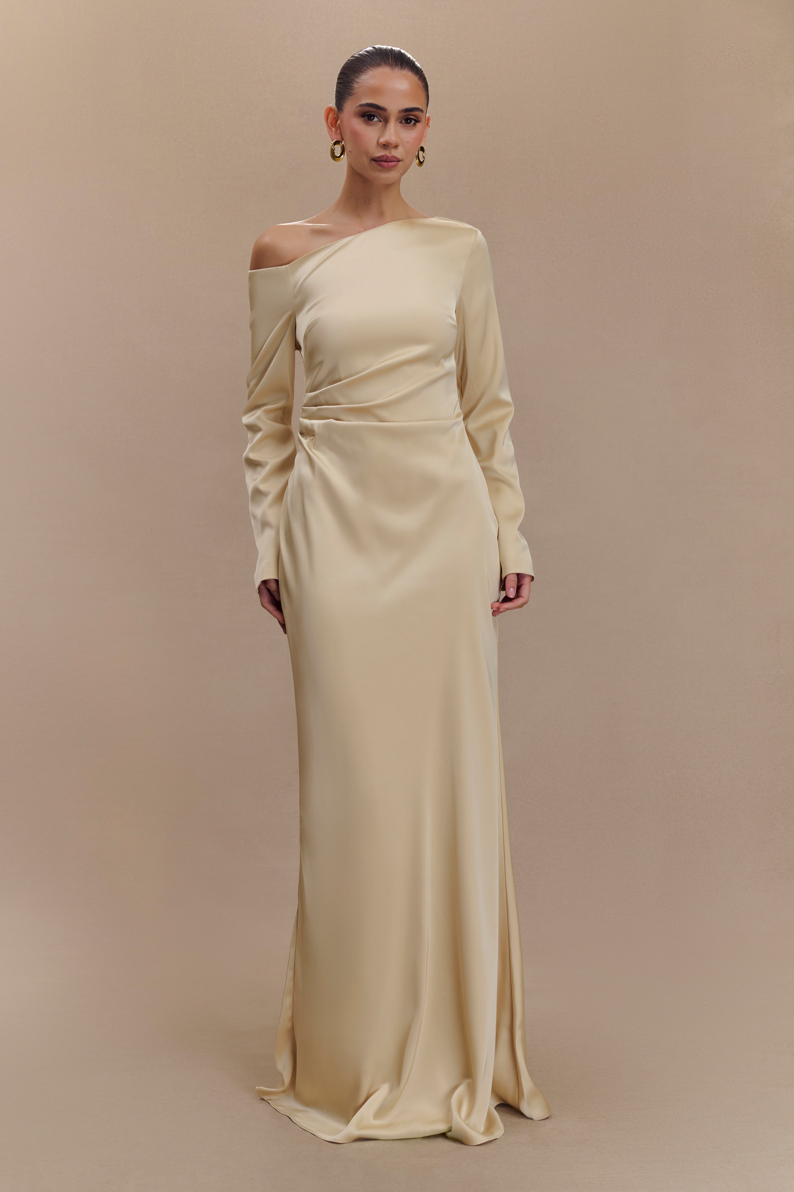 Cream and gold maxi dress best sale